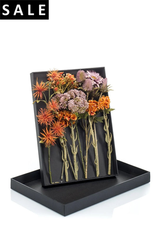 Giftbox whit orangea blommor